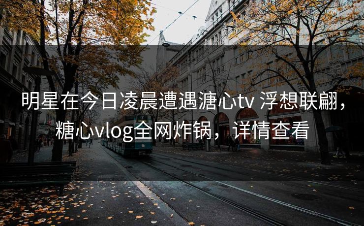 明星在今日凌晨遭遇溏心tv 浮想联翩，糖心vlog全网炸锅，详情查看